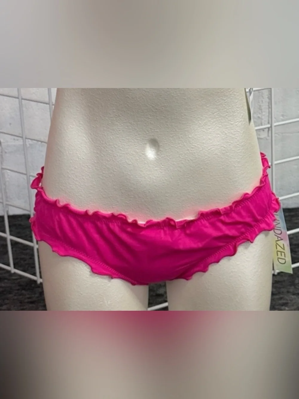Ruffled Bikini Bottoms in Hot Pink